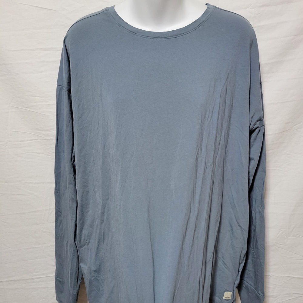 Vuori Women's Feather Tee Sz L Dusty Blue Long Sleeve Oversized Stretch VW1028